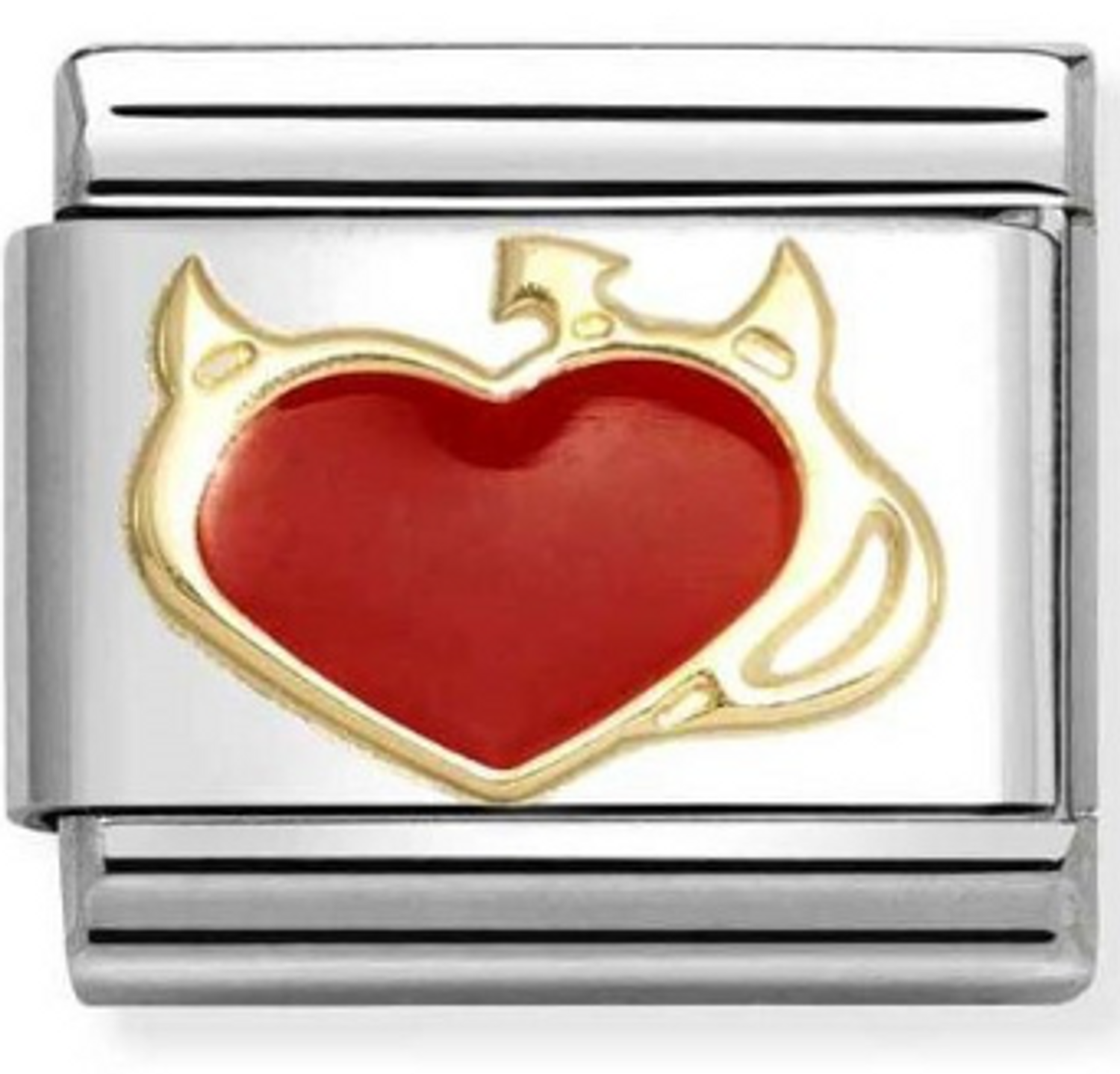 Nomination Link 18K zawieszka złoto Diabelskie serce z czerwoną emalią 030207 51.png